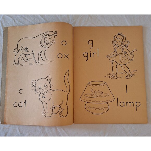 Vintage 1945 Sound And Say Phonics Coloring Book Most Pages Uncolored Merrill - Picture 4 of 9